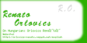 renato orlovics business card